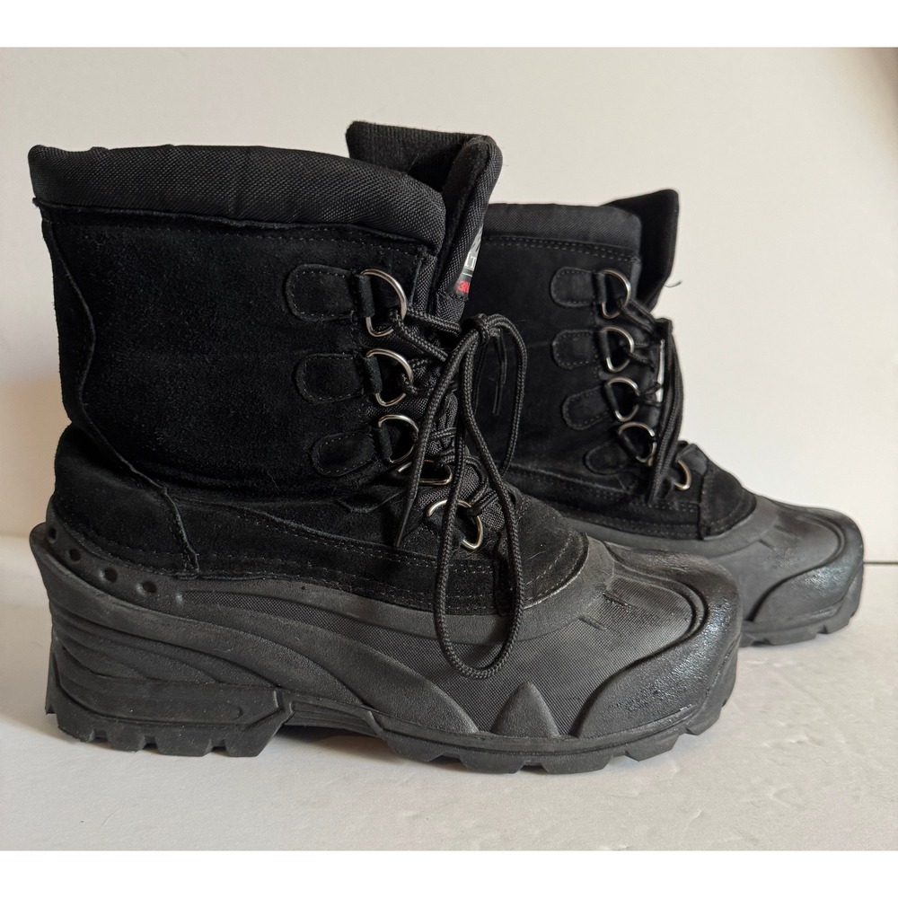 Itasca Mens Black Thinsulate Winter Snow Boots Size 9 Leather Upper 6542845